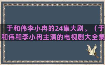 于和伟李小冉的24集大剧。（于和伟和李小冉主演的电视剧大全集）(于和伟李小冉的电视剧)