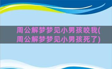 周公解梦梦见小男孩咬我(周公解梦梦见小男孩死了)