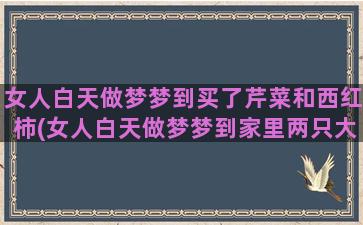 女人白天做梦梦到买了芹菜和西红柿(女人白天做梦梦到家里两只大乌龟和几条大鱼啥意思)