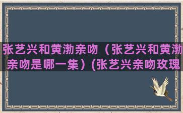 张艺兴和黄渤亲吻（张艺兴和黄渤亲吻是哪一集）(张艺兴亲吻玫瑰花图片)