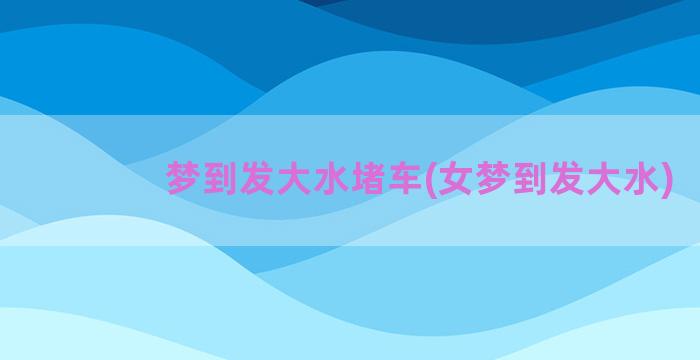 梦到发大水堵车(女梦到发大水)