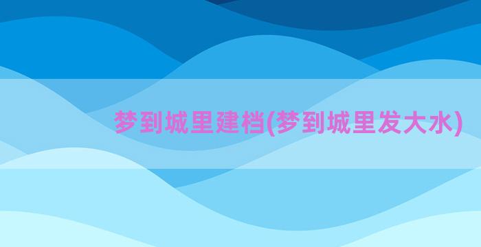 梦到城里建档(梦到城里发大水)