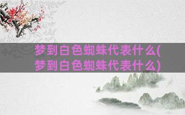 梦到白色蜘蛛代表什么(梦到白色蜘蛛代表什么)