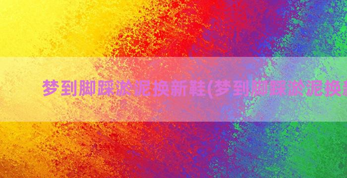 梦到脚踩淤泥换新鞋(梦到脚踩淤泥换新袜子)