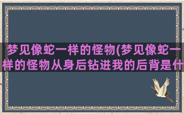 梦见像蛇一样的怪物(梦见像蛇一样的怪物从身后钻进我的后背是什么意思)