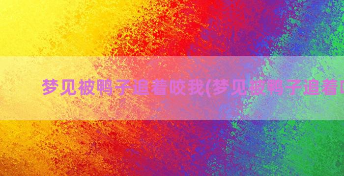 梦见被鸭子追着咬我(梦见被鸭子追着咬出血)