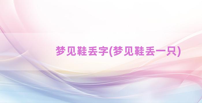 梦见鞋丢字(梦见鞋丢一只)